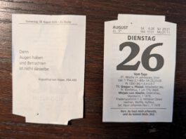 Liturgischer Abreißkalender 2026